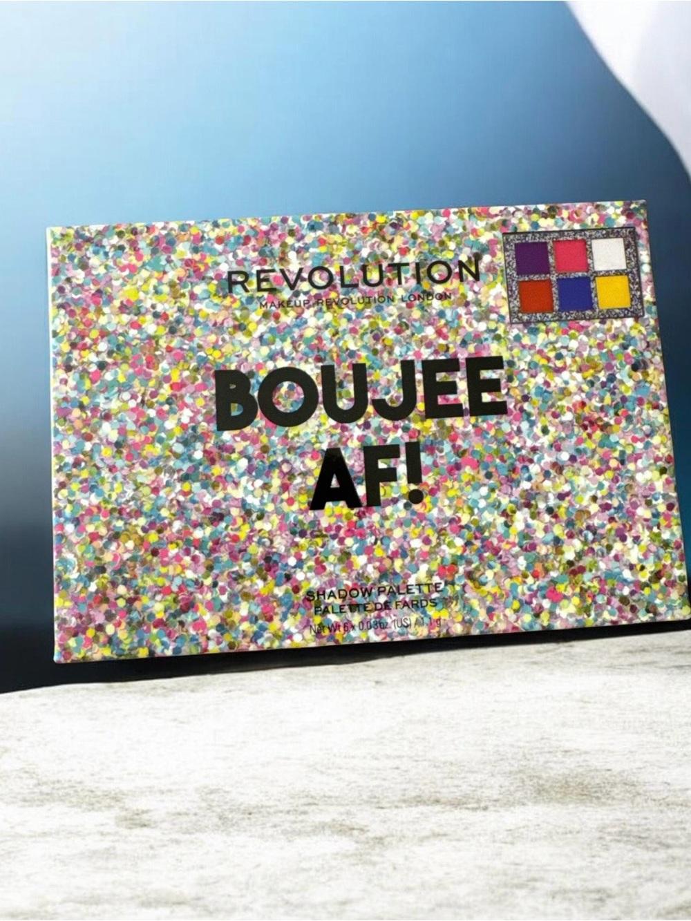 Revolution Boujee AF! Eyeshadow Palette - Purple, Red, Blue, Yellow, White